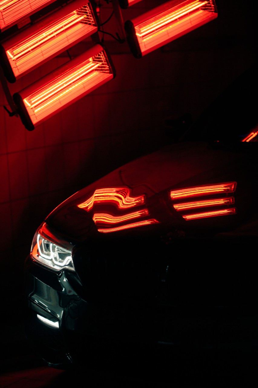 car in red light
